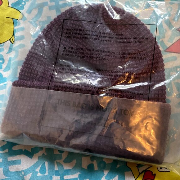Palace Skateboards Sofar Waffle Beanie Purple FW23 Tri-Ferg Knit Acrylic - Picture 6 of 6